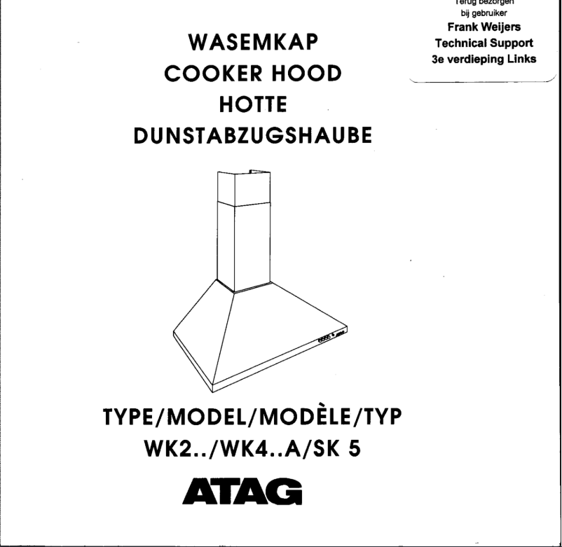 Page 1 de la notice Manuel utilisateur Atag WK4A