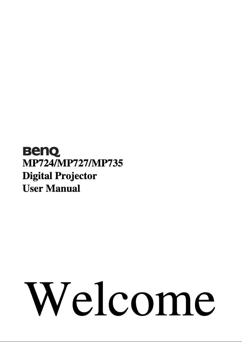 Page n°1 - Manuel utilisateur BenQ MP727