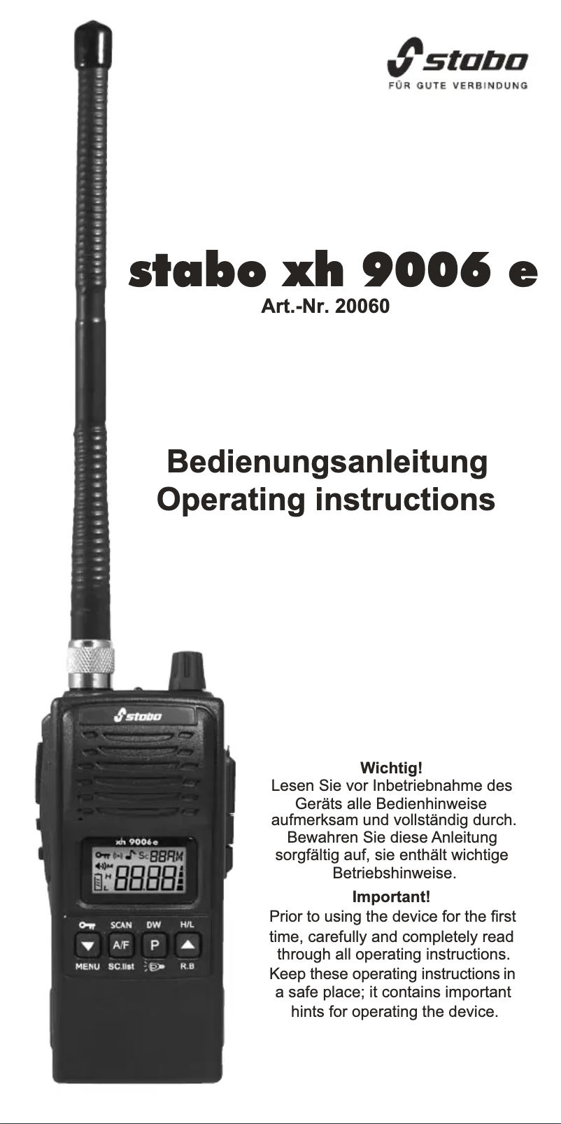 Imagen de la primera página del manual del dispositivo XH 9006e