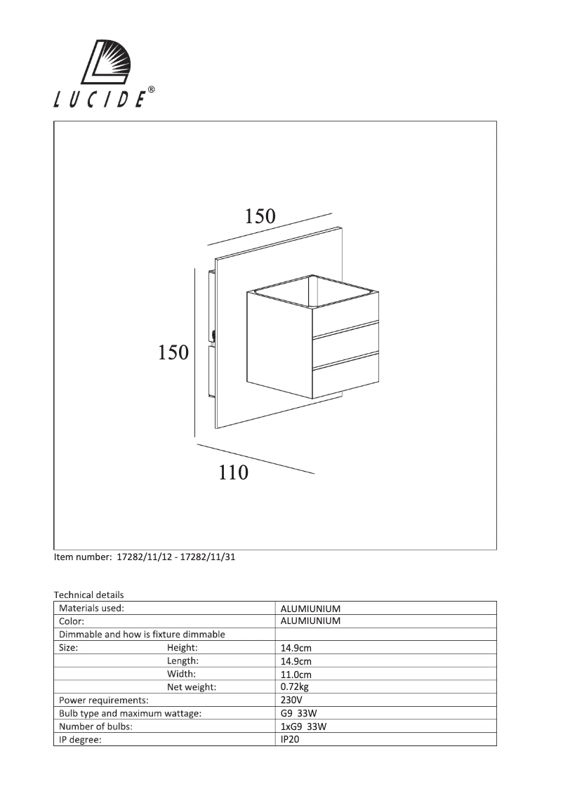 Image de la première page du manuel de l'appareil Bok 17282/11/31