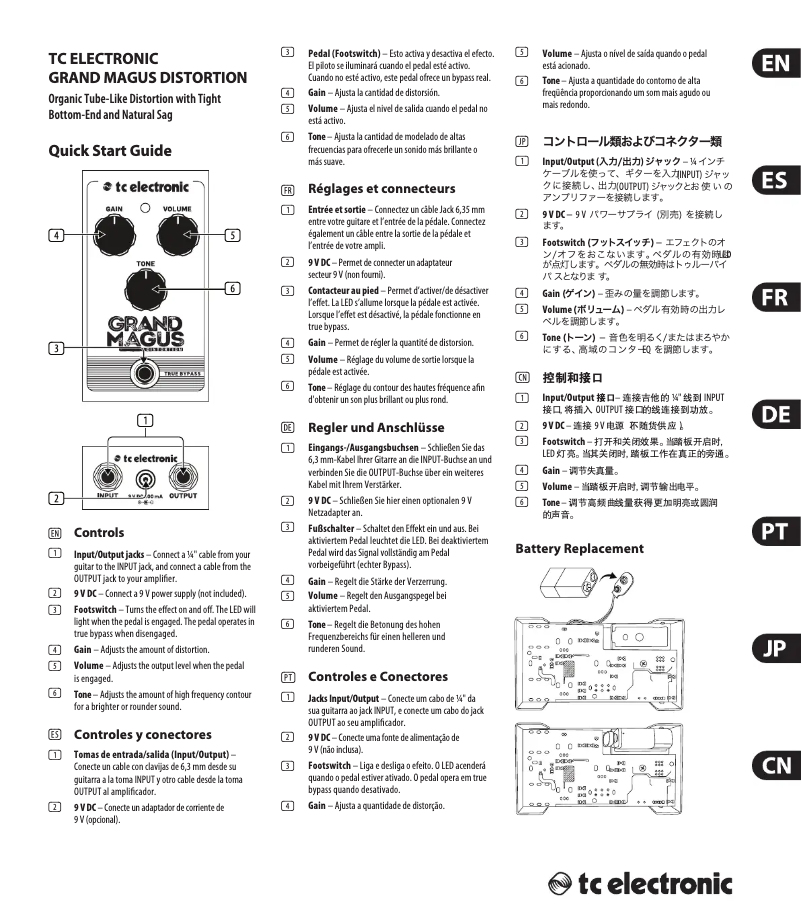 Page 1 de la notice Manuel utilisateur TC Electronic Grand Magus Distortion