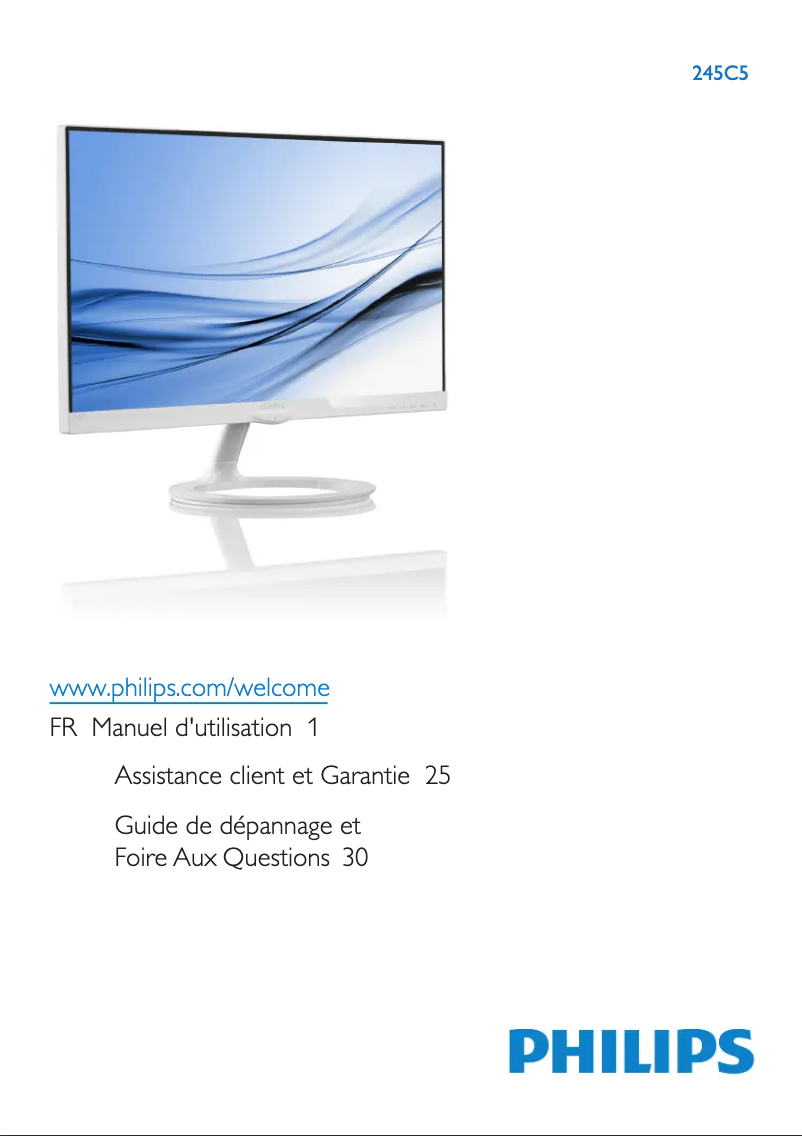Page n°1 - Manuel utilisateur Philips Brilliance 245C5QHAB