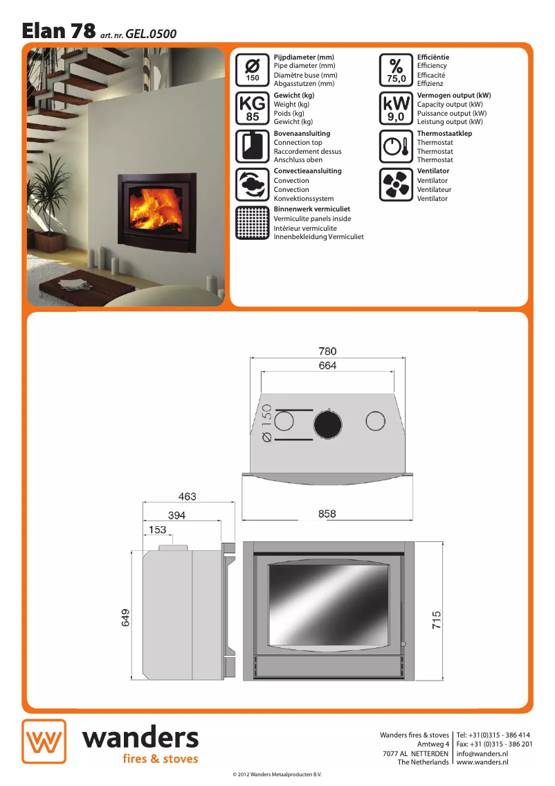Page n°1 - Manuel utilisateur Wanders Elan 78