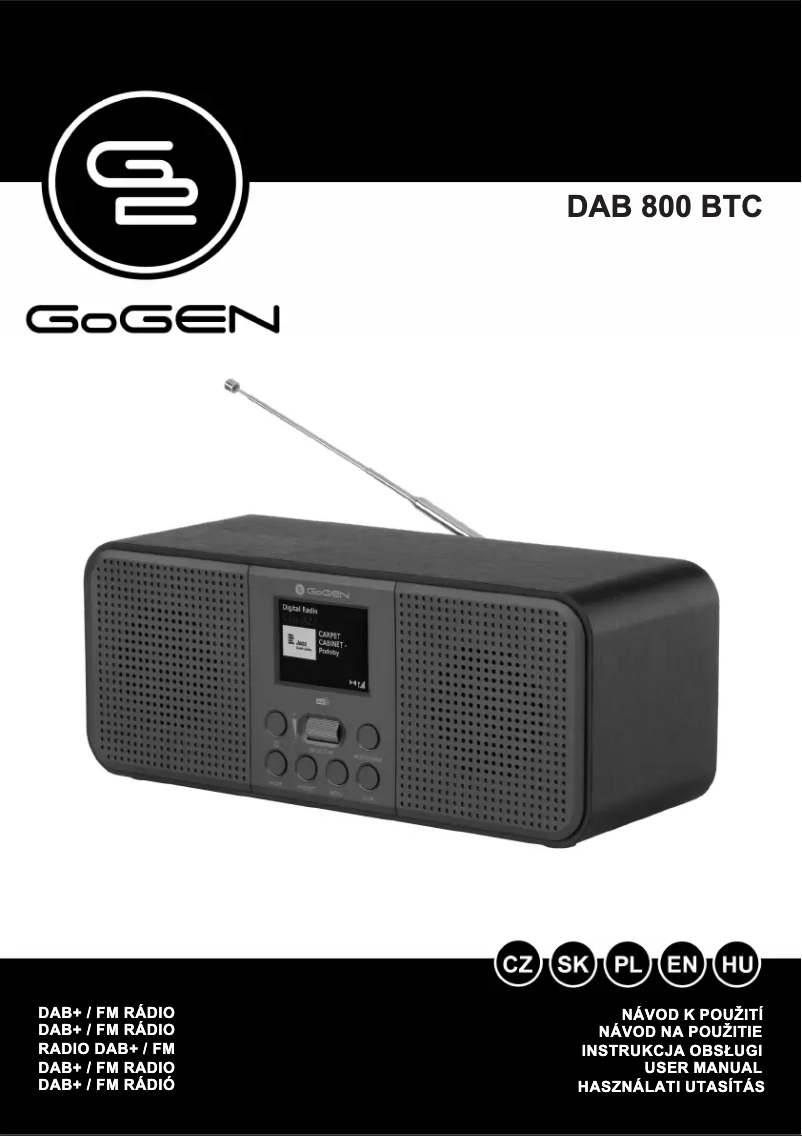 Page n°1 - Manuel utilisateur GoGen DAB 800 BTC