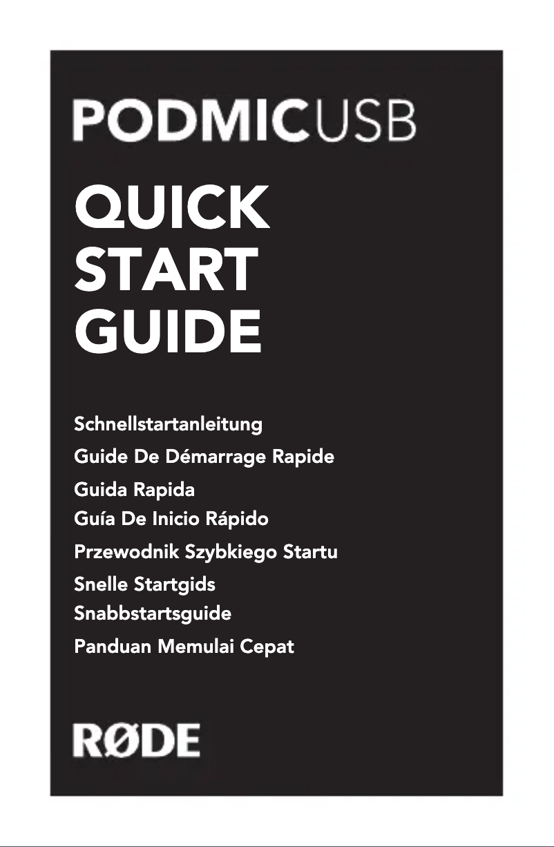 Page n°1 - Manuel utilisateur Røde PodMic USB