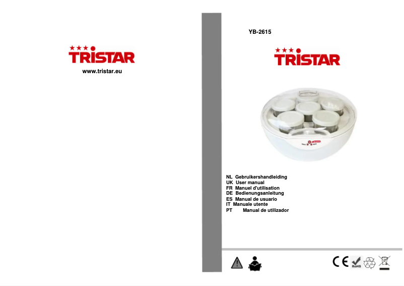 Page 1 de la notice Manuel utilisateur TriStar YB-2615