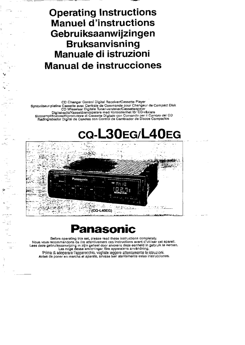 Page 1 de la notice Manuel utilisateur Panasonic CQ-L30EG