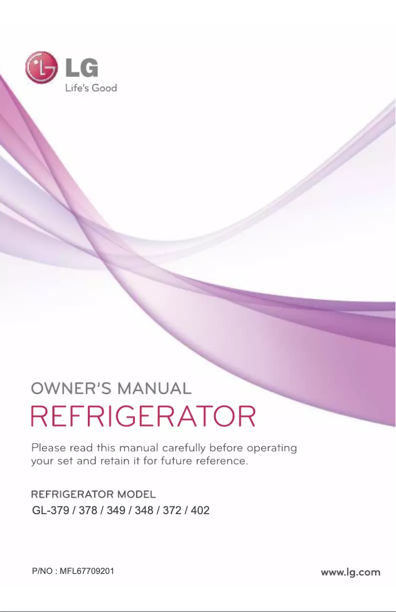 Page 1 de la notice Manuel utilisateur LG GL-D402JHSL