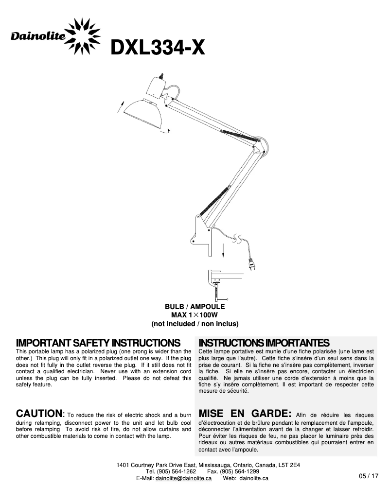 Image de la première page du manuel de l'appareil DXL334-X