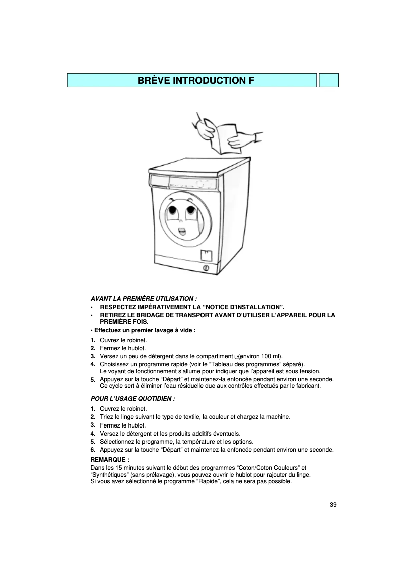 Page n°1 - Manuel utilisateur Bauknecht WA 4350