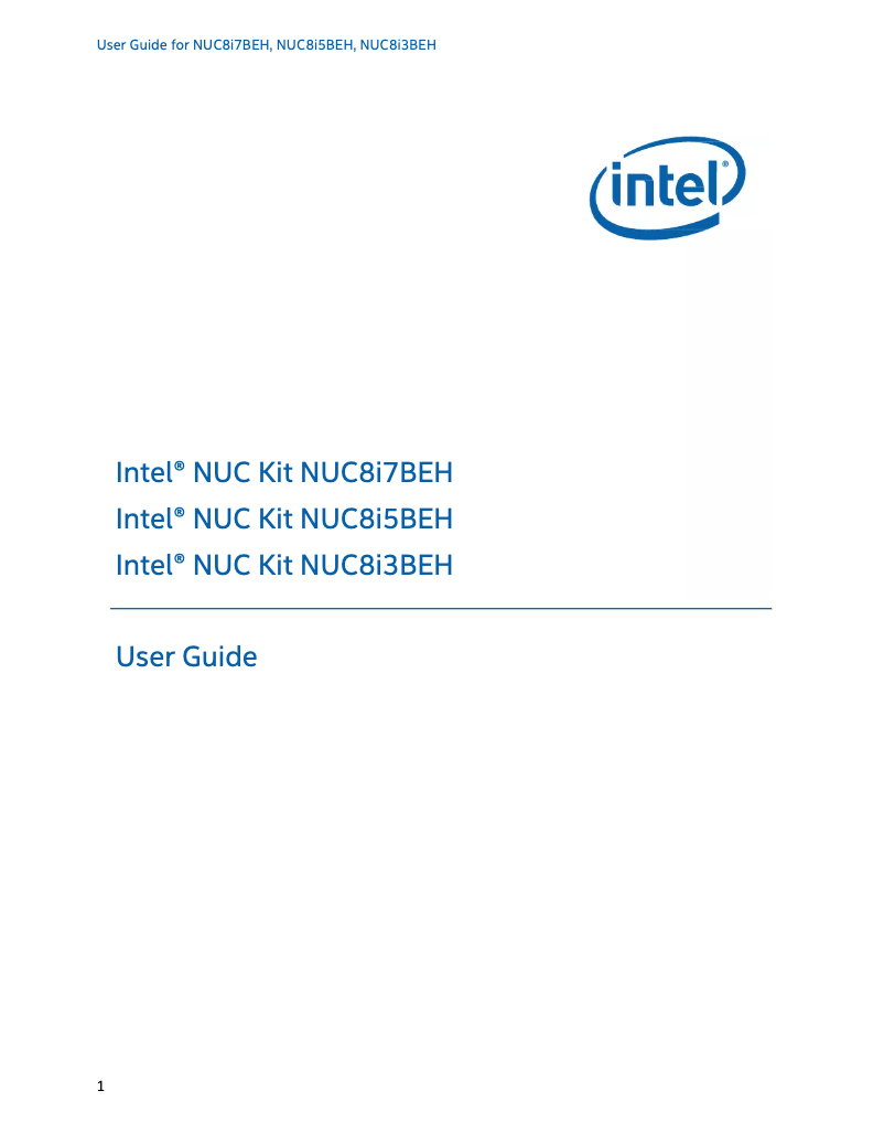 Page n°1 - Manuel utilisateur Intel NUC8i3BEH