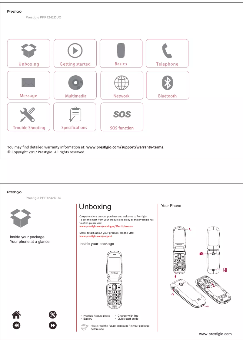 Page 1 de la notice Manuel utilisateur Prestigio Grace B1