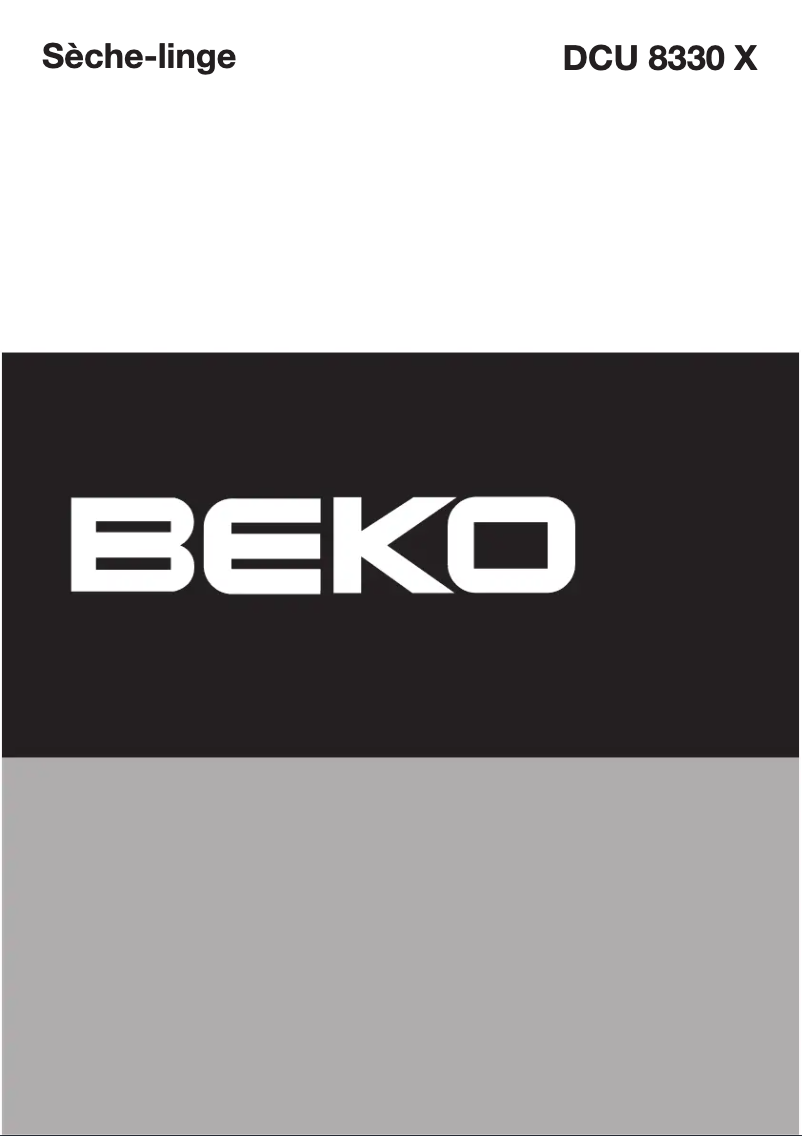 Page 1 de la notice Manuel utilisateur Beko DCU 8330 X