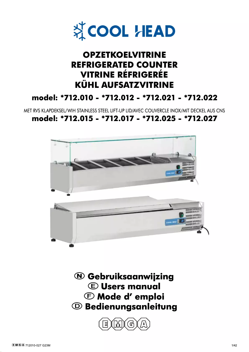 Página 1 del manual Manual de usuario Cool Head 712010