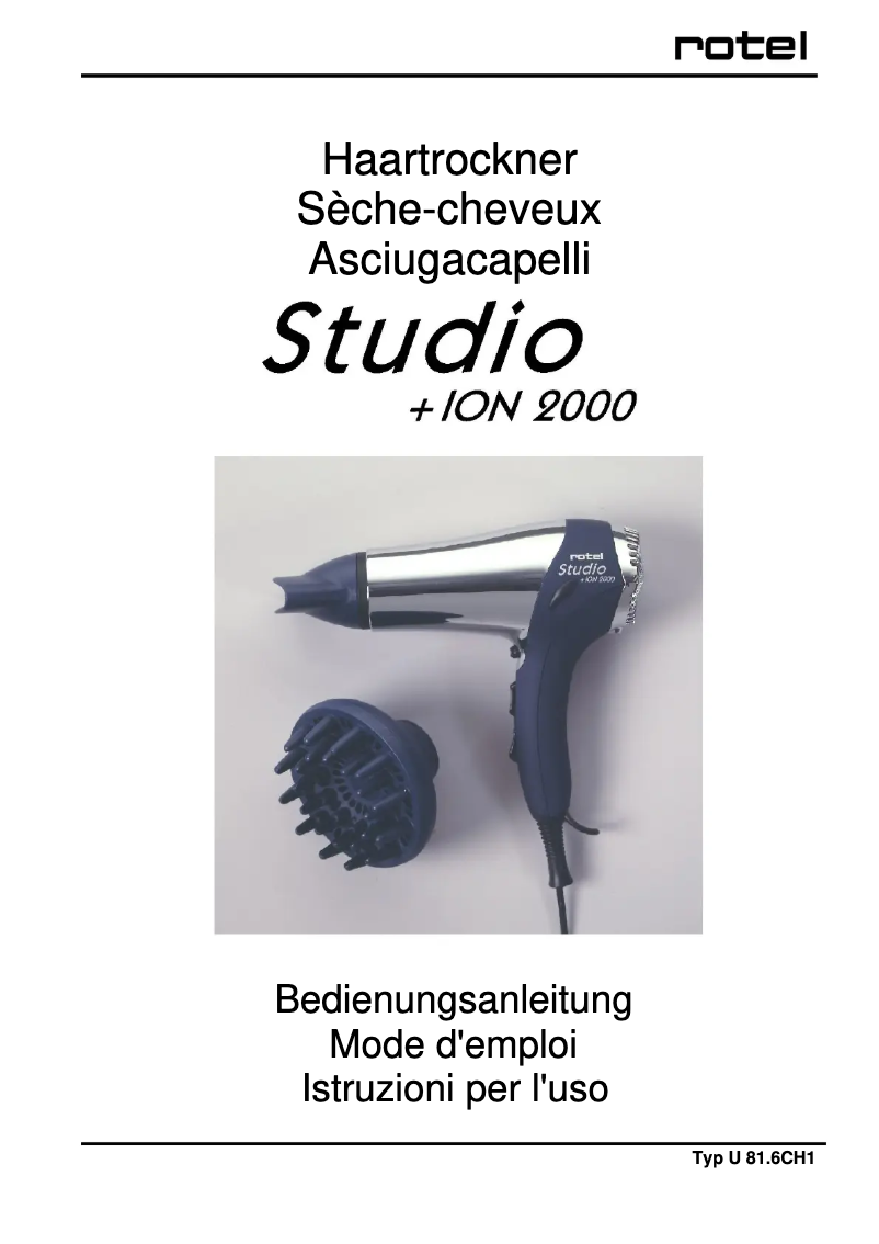 Image de la première page du manuel de l'appareil Studio 2000