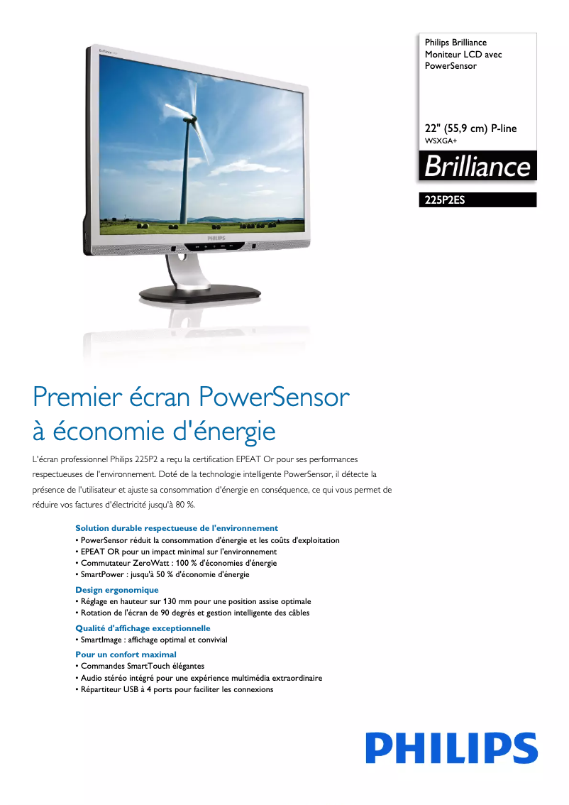 Image de la première page du manuel de l'appareil Brilliance 225P2ES