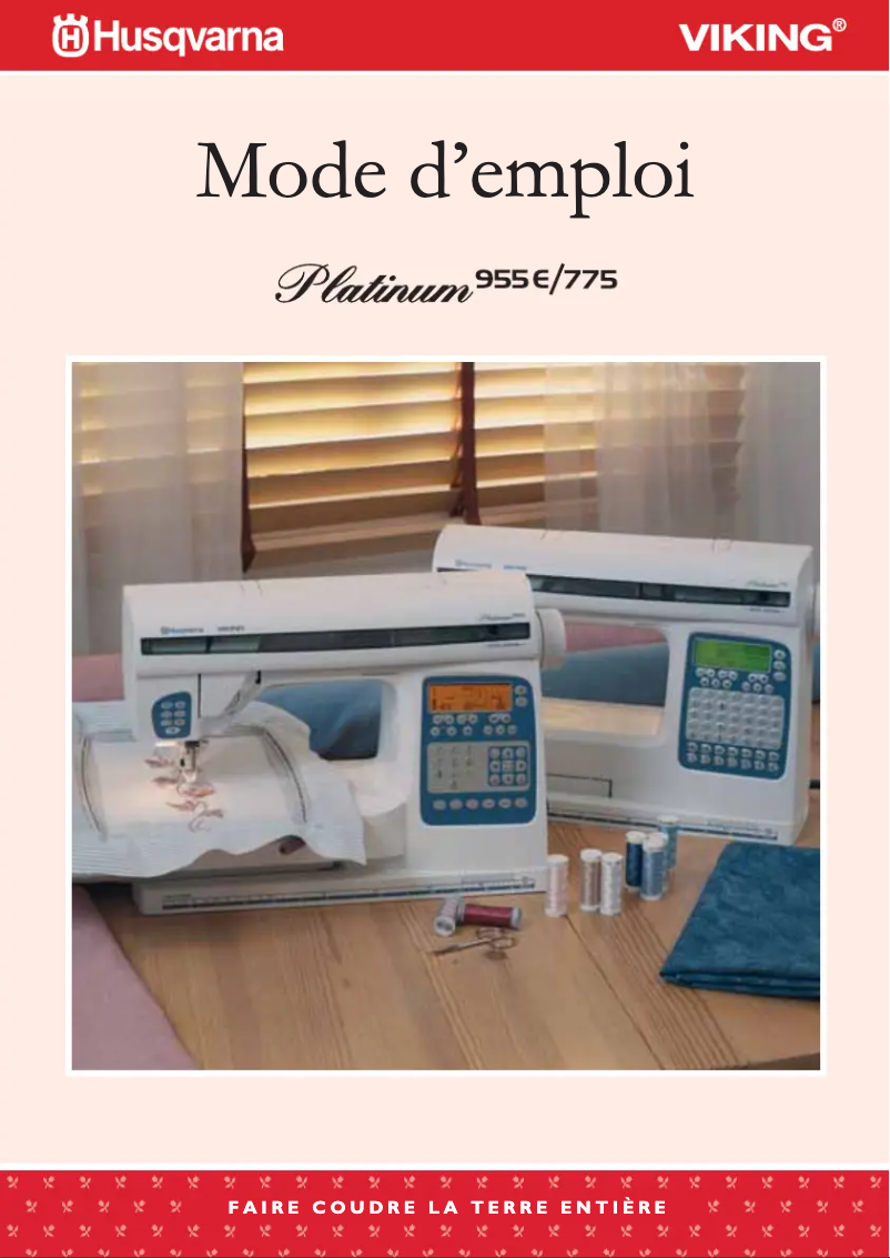 Page n°1 - Manuel utilisateur Husqvarna-Viking Platinum 995E