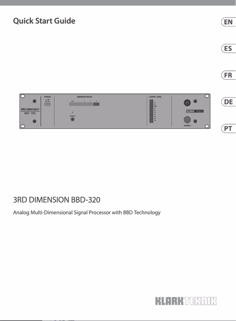Page n°1 - Manuel utilisateur Klark Teknik 3RD Dimension BBD-320