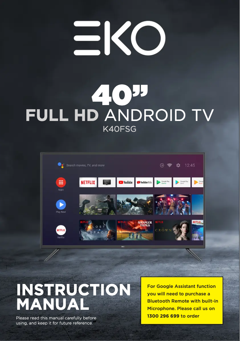 Page 1 de la notice Manuel utilisateur EKO K40FSG