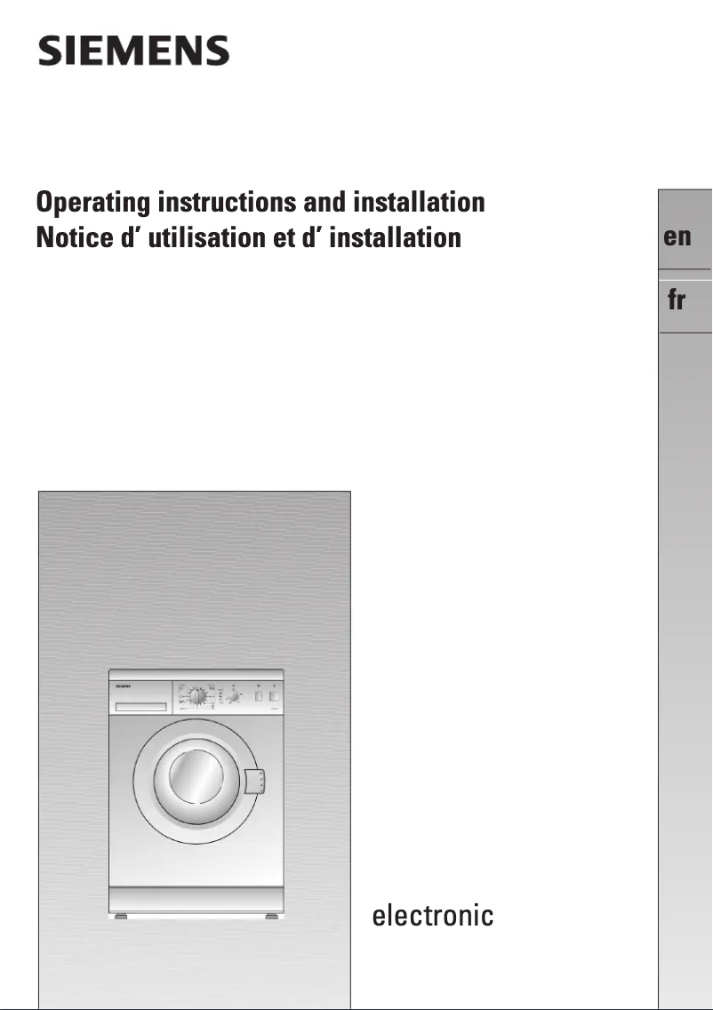 Page 1 de la notice Manuel utilisateur Siemens WXB1260XB1260