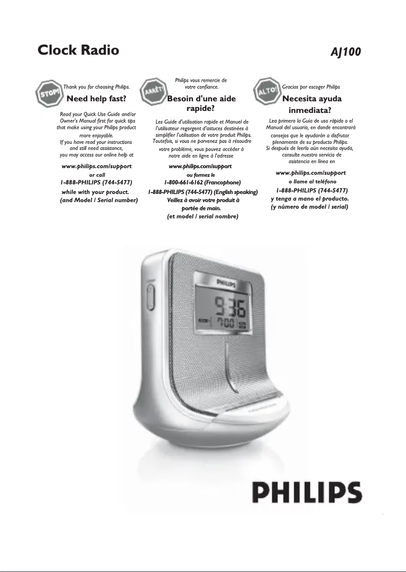 Página 1 del manual Manual de usuario Philips AJ100