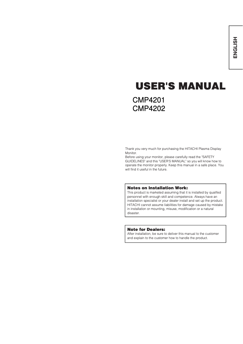 Image de la première page du manuel de l'appareil CMP4202U