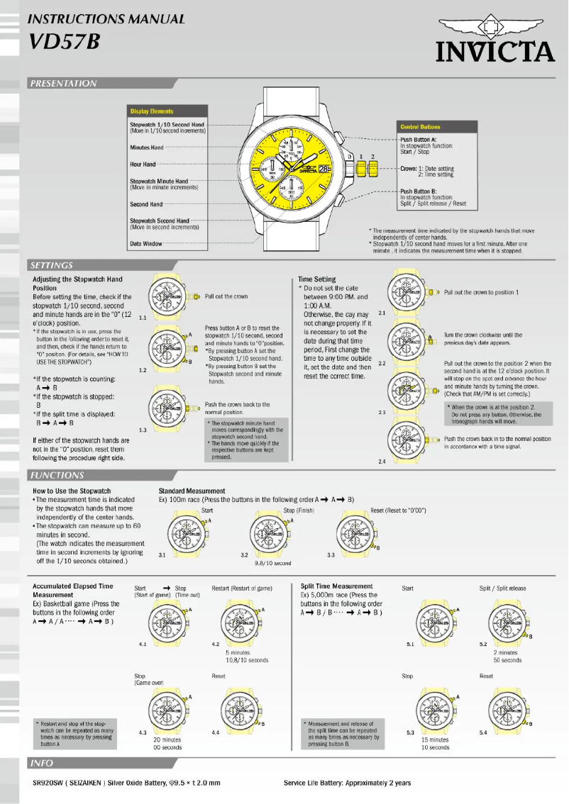 Page n°1 - Manuel utilisateur Invicta Aviator 22989
