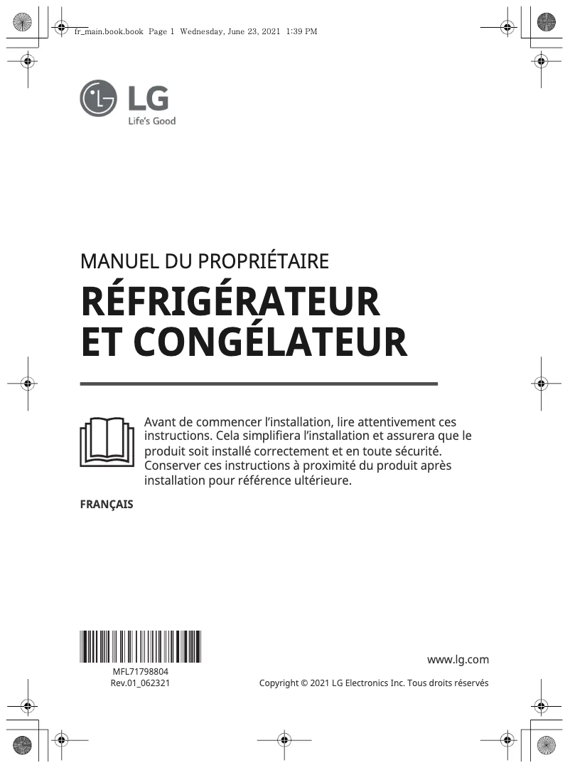 Page n°1 - Manuel utilisateur LG GSJV70PZLF