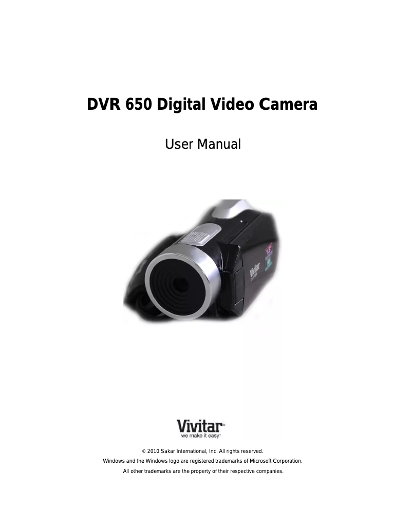 Image de la première page du manuel de l'appareil DVR 650