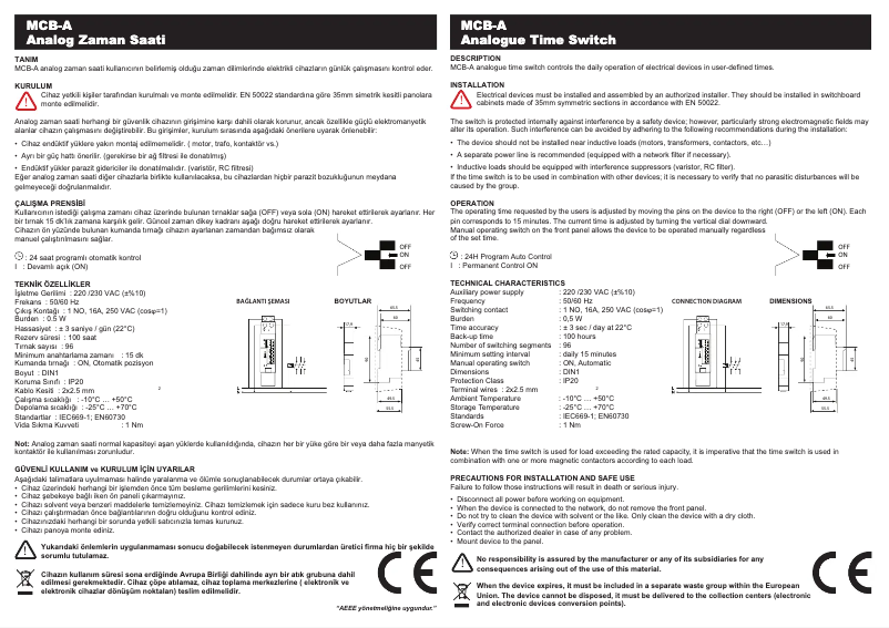 Page n°1 - Manuel utilisateur ENTES MCB-A