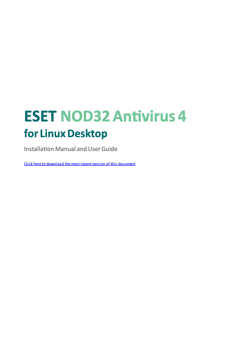 Page n°1 - Manuel utilisateur ESET Antivirus for Linux