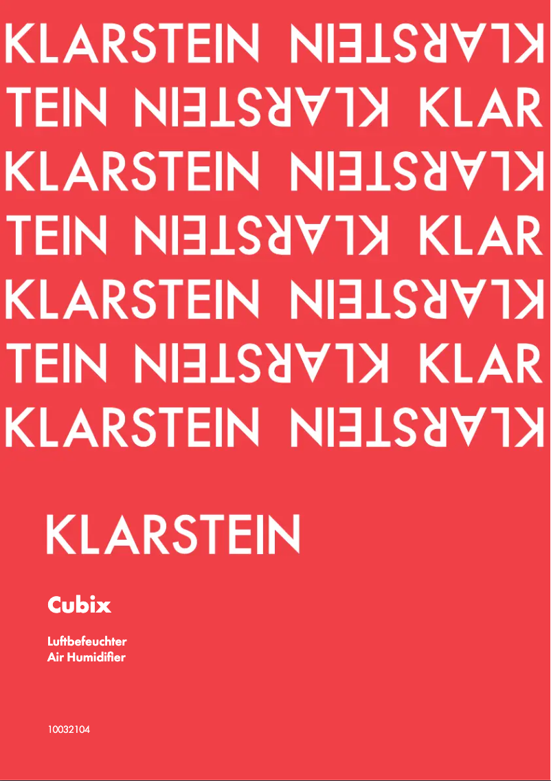 Page n°1 - Manuel utilisateur Klarstein Cubix 10032104