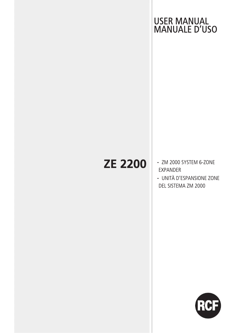 Image de la première page du manuel de l'appareil ZE 2200