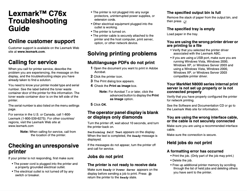 Imagen de la primera página del manual del dispositivo C762