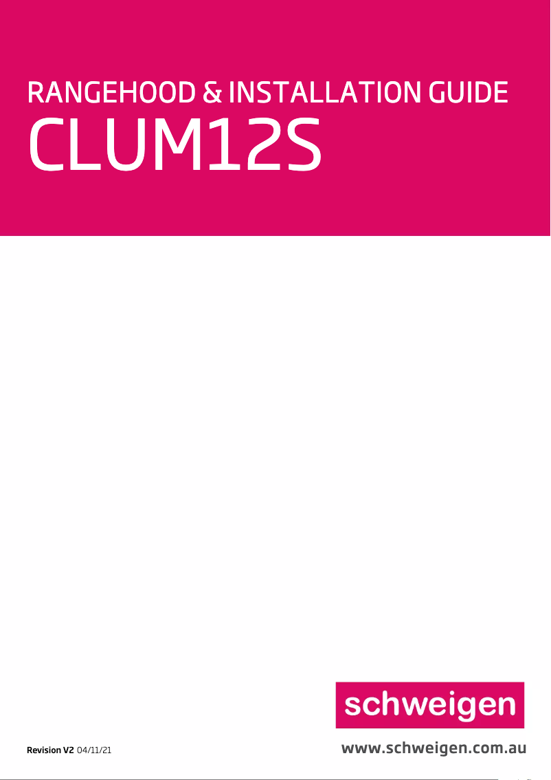 Page n°1 - Manuel utilisateur Schweigen CLUM12S