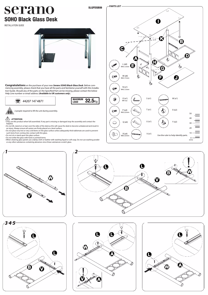 Page n°1 - Manuel utilisateur Serano SLGPDSB09