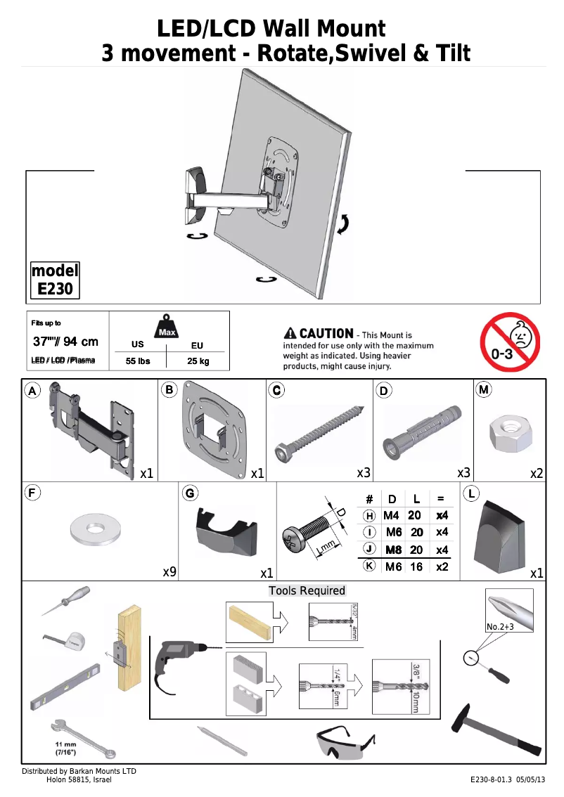 Página 1 del manual Manual de usuario Barkan E230