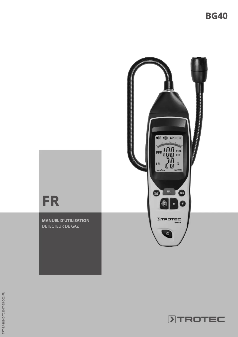 Image de la première page du manuel de l'appareil BG40