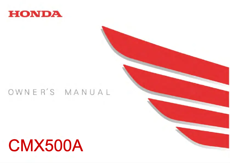 Page 1 de la notice Manuel utilisateur Honda REBEL (2023)