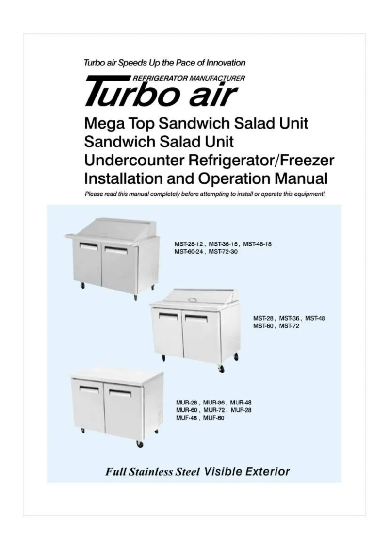 Page n°1 - Manuel utilisateur Turbo air MST-72-30
