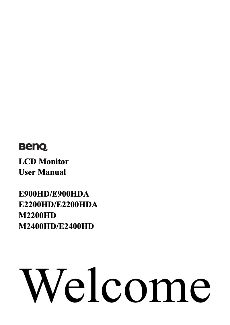 Page n°1 - Manuel utilisateur BenQ E2400HD