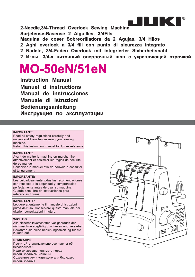 Page 1 de la notice Manuel utilisateur Juki MO-50eN