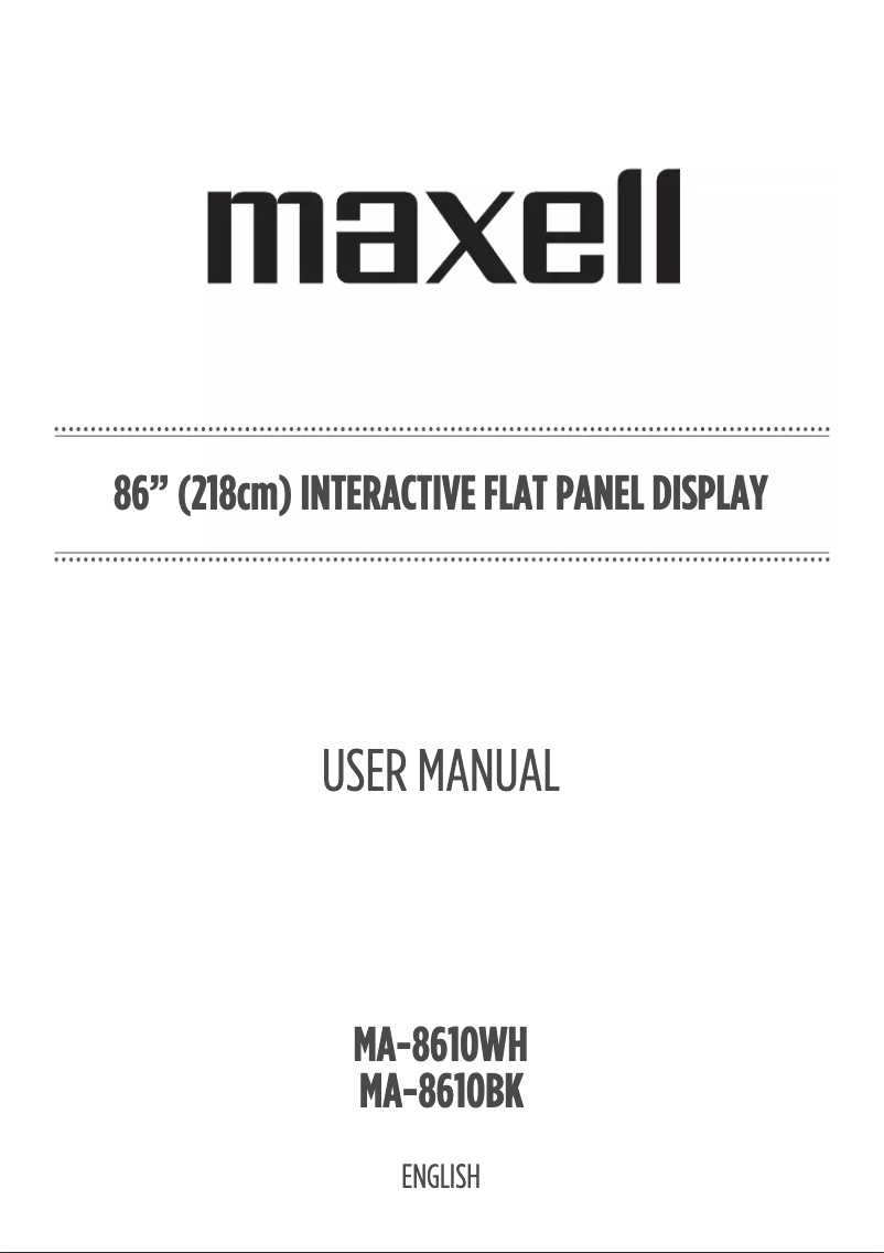 Page 1 de la notice Manuel utilisateur Maxell MA-8610WH