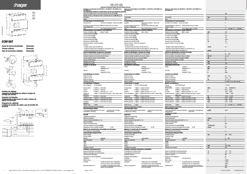Page n°1 - Manuel utilisateur Hager ECM180T