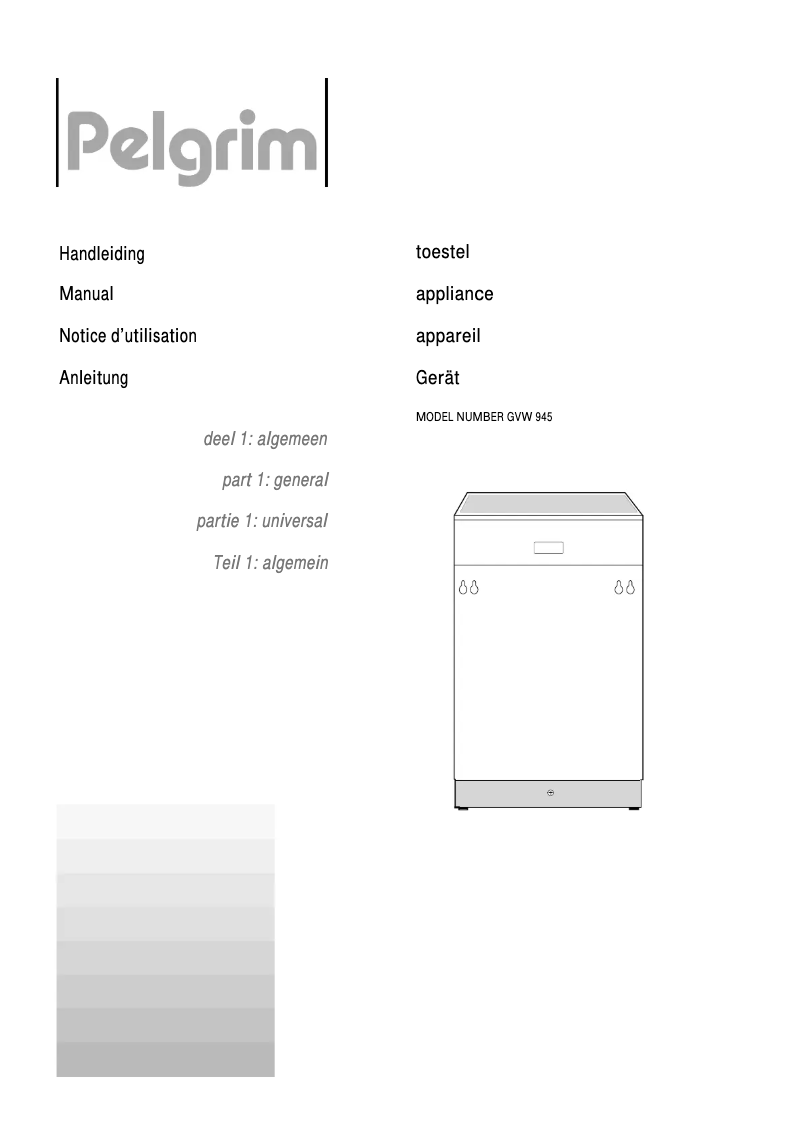Page 1 de la notice Manuel utilisateur Pelgrim GVW945ONY