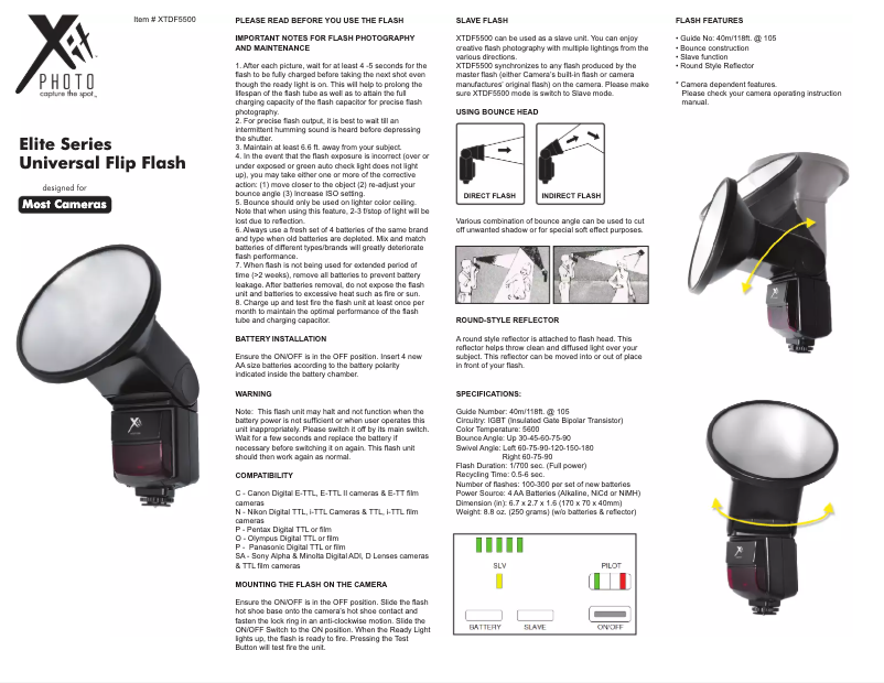 Page n°1 - Manuel utilisateur Xit XTDF5500