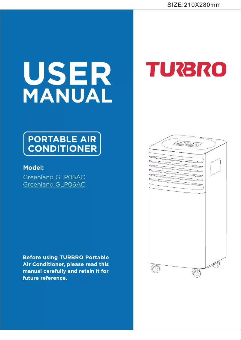 Page 1 de la notice Manuel utilisateur TURBRO Greenland GLP05AC