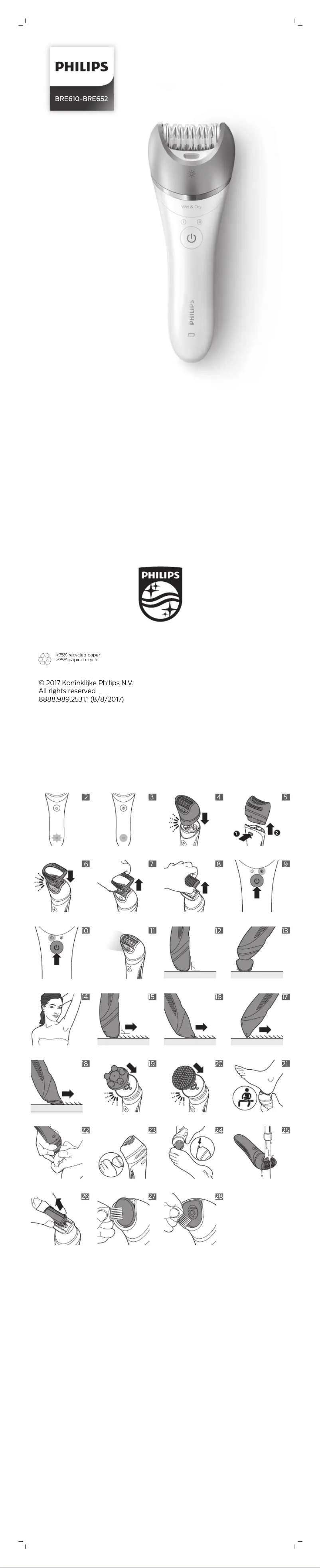 Page 1 de la notice Manuel utilisateur Philips Satinelle BRE640