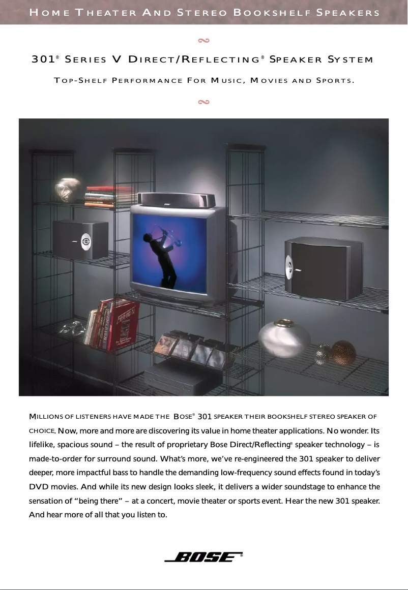 Page 1 of the manual Technical Sheet Bose 301 Series V