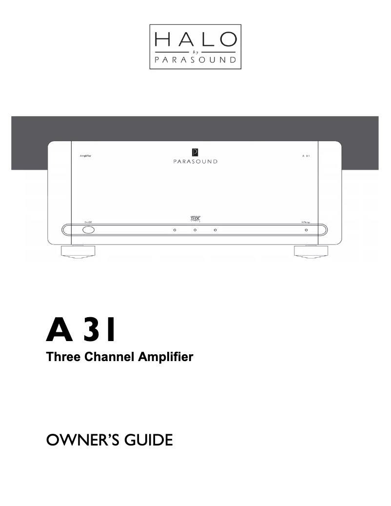 Page n°1 - Manuel utilisateur Parasound Halo A 31